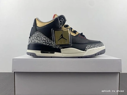 Cheap SoftTouch 3832 Gold 3 Retro Black CK9246- Cement Jordan 1015